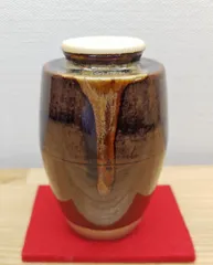 膳所焼　茶入れ　挽家　仕服　合わせ箱　時代物　茶道具　骨董品、美術品 膳所焼 茶入れ 挽家 仕服 合わせ箱 時代物 茶道具 骨董品、美術品