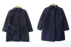 マドモアゼルノンノン mademoiselle NON NON リバーシブル ダウン コート D0384 M 紺 ネイビー ブランド古着ベクトル 中古 ブランド古着ベクトル 中古 ● 241203