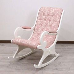 ロッキングチェア オットマンセット ファブリック 白家具 222-1419 ロッキングチェア オットマンセット ファブリック 白家具 222-1419