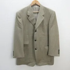 y■2006年製 レトロ■ハリスツイード/YAMATO×HarrisTweedテーラードジャケット■カーキ系【メンズXL】MENS/101【中古】