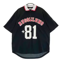 極美品　Russelunoゴルフシャツ　サイズ4 RUSSELUNO ラッセルノ 半袖シャツ 総柄 ブラック系 4 ゴルフ