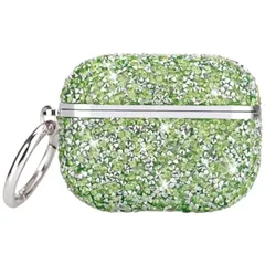 新品 ケース ケース ハード ケース エアポッズ プラスチック ストーン キラキラ カバー かわいい pro2 イヤホンケース Airpods Airpods ラインストーン 韓国 おしゃれ (グリーン(AirPodsPro(第2世代)) pro