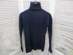 ◇美品 MADISONBLUE マディソンブルー ワイドリブタートルネック ニット セーター 長袖 ハイネック ネイビー レディース 00 XS◇