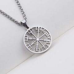 お値下げ vegvisir ペンダントトップのみ 羅針盤 ルーン ガルドゥル　 Amulet Pendant アミュレット　お守り ステンレス　占い　アイスランド魔術　北欧　ルーン文字　メンズ　ユニセックス