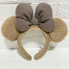 ディズニー カチューシャ ボア リボン ベージュ ミニー