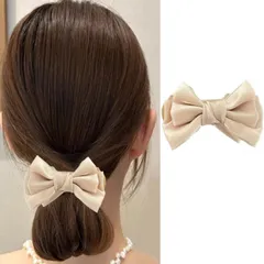 【数量限定】髪飾り おしゃれ 韓国風 レディース用 人気 髪留め クリップ 大きめ ヘアアクセサリー オフィス オフィス シンプル 贈り物 ヘアクリップ バンスクリップ (ベージュ) HAPVITAL