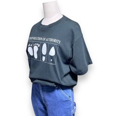 【 1991年製】足跡プリント　アート　ミュージアム　スーベニア　プリントTシャツ　黒