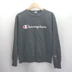 ◇ ⊇ Champion チャンピオン 綿100% 長袖 トレーナー サイズM ブラック メンズ E  【1503310009507】