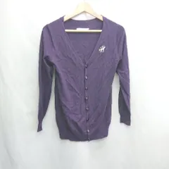 ◇ ⊆ スーパーハッカ ワンポイント刺繍 長袖 カーディガン サイズ表記なし パープル系 レディース E  【1505130004014】