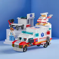 8732-8 救急車 ブロック 互換 キット 互換品 シティ 知育玩具 プレゼント ミニフィグ 送料無料 新品 未使用品 安い ゆうメール