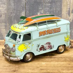 ブリキのワーゲンバス　アンテーク ヴィンテージ バス フォトフレーム 自動車 インテリア サーフ
