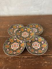 庫山窯 小皿 5枚セット 古伊万里金襴手 銘々皿揃 輪花皿 金彩 色絵 花柄 前畑陶器 庫山窯 金襴手 牡丹 銘々皿揃 5枚セット 輪花皿 金彩