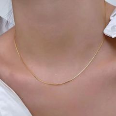 ［気品と華やかさを］シンプル ネックレス  ゴールド チェーン おそろい お呼ばれ 鎖骨チェーン プレゼント レディース 20代 30代 40代 50代 agete 4℃ ete lesbonbon