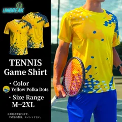 テニス ゲームウェア Tシャツ イエローポルカドット