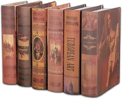 MIMIA インテリアブック 6冊セット ダミーブック 撮影用 モデルルーム 飾り フェイク 洋書 ディスプレイ 本 置物 フェイクブック(アンティーク調：size S)