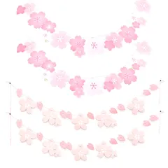 ★即日発送★PAVIKE 桜 ガーランド 2本セット 桜飾り 春 DIY装飾 壁掛け 部屋飾り パーティー 桜祭り かわいい 桜の季節 店舗装飾用 撮影用 ホームデコ ピンク ガーランド 花見 母の日 和風 室内デコレーション