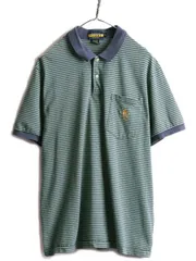 【お得なクーポン配布中!】 スカル刺繍 ラグビー ラルフローレン ボーダー 半袖ポロシャツ ポケット付 XL