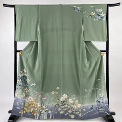 ★着物10★ 1円 逸品!! 絹 付下げ 【一色生子】 小葉擬宝珠 コバギボウシ 単衣 身丈154cm 裄62cm [同梱可] ☆☆☆☆☆ Yahoo!オークション -「一色生子」の落札相場・落札価格