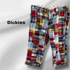 Dickies ディッキーズ メンズパッチワークチェック クロップドパンツ  34inch