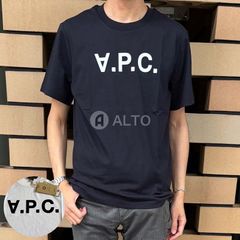 【2025春夏物モデル】☆1/30入荷☆ A.P.C. アーペーセー VPC Tシャツ フロッキープリント Tシャツ 半袖 COHBM M26384 ホワイト・ダークネイビー メンズ