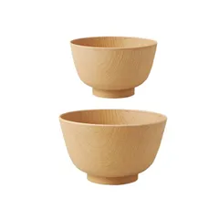 【ナチュラル セット】山中塗 京型樽杢目 汁椀＆丼 セット(お椀 どんぶり セット 食洗機 レンジ 使用可能 電子レンジ 丼ぶり 木目 椀 汁もの)