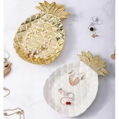 ★トレイ 収納ケース アクセサリー収納 北欧 ゴールド インテリアトレイ 皿 卓上収納箱 小物置き 飾り 小物入れ 可愛い 2点セット