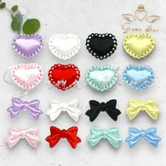 ll キルトパーツ ハート 同色6枚セット デコパーツ