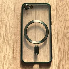 iPhone SE2 /  SE3　ハードケース magsafe   ストラップホール 　グリーン　管理104-72