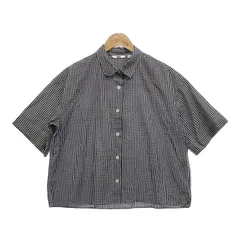 UNIQLO ユニクロ シャツ ブラウス　半袖レディース L ネイビーギンガムチェック 20240423-0051のサムネイル