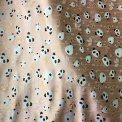 金らん 西陣 高級 和生地 金襴 はぎれ 切売り 販売 着物 国産 日本製 送料無料 基本幅約70cm×50cm より50cm毎 シャンシャン柄 パンダピンク