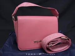 ■新品■未使用■ TOMMY HILFIGER トミーヒルフィガー レザー 2WAY ハンドバッグ ショルダー クロスボディ ピンク系 FG8991