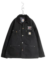 【お得なクーポン配布中!】 カーハート チョア コート メンズ L / 古着 CARHARTT ダック カバーオール ジャケット ブランケット ライナー付き ブルゾン ブラック 廃盤