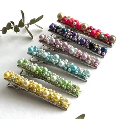 Aurora Bijou パールグラデーションヘアクリップ（全６色） ヘアアクセサリー まとめ髪 プレゼント ハンドメイド