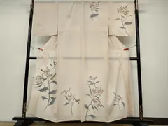 D515 夏着物　訪問着　花模様　銀彩　薄緑　絽　正絹　しつけ糸付き未使用極美品 D515 夏着物 訪問着 花模様 銀彩 薄緑 絽 正絹 しつけ糸付き未