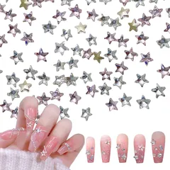 ネイルパーツ 星 60個セット 3D 立体 ネイルストーン ラインストーン 可愛い キラキラ クリア デコパーツ ネイルアート パーツ ジュエリー デコパーツ DIY 手芸 ハンドメイド 0