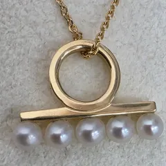 ★ 定価12万 TASAKI タサキ チャームコレクション バランス トップ×ネックレスチェーン セット 田崎真珠 アコヤ真珠 K18YG イエローゴールド 43㎝ 2.2g レディース PAWNSHOPRiZ パウンショップリズのサムネイル