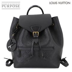 新品同様 ルイ ヴィトン LOUIS VUITTON モノグラム アンプラント モンスリ PM バックパック レザー ノワール M45205 RFID 90286409
