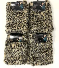 I126 ブーツカバー 豹柄フェイクファー暖かいコスプレ ヒョウ柄 4組セット