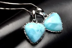 シルバー925 ラリマー　11x11mm　ハート ペンダントトップ 1個売り パワーストーン 天然石 _PRG1593