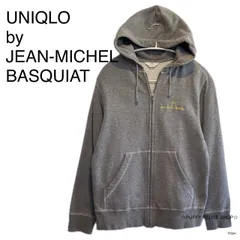 ★美品★ JEAN-MICHEL BASQUIAT バスキアコラボ UNIQLO ジップアップパーカー フーディー　S グレー　送料無料　古着　レディース