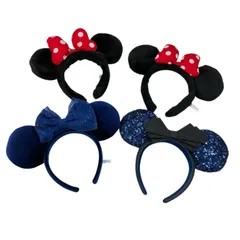 186001 現状品 Disney ディズニー カチューシャ まとめ売り 4点セット 青色 ブルー ミニー  リボン