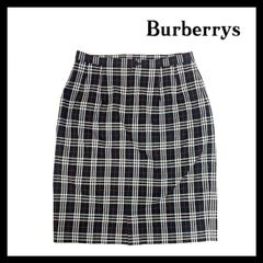 【Burberrys】ノバチェック スカート サイズ 42 綿 ポリウレタン ブラック/黒 グレー ホワイト/白 レッド/赤 FXA40-035 バーバリーズ (MM-451)