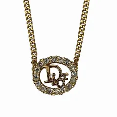 クリスチャンディオール　ラインストーン　ロゴ　ブランド小物　ネックレス　レディース