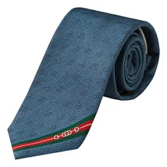 新品 グッチ GUCCI ネクタイ ダブルG ＆ホースビット ブルー
