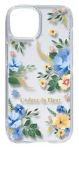 【新品未使用】iPhone15 アイフォン15 クリア ハードケース  (ワイルドフラワーブルー) 花柄 フラワー ボタニカル ハワイ cl-ip15-234