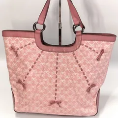 ANYA HINDMARCH　トートバック　ブランドロゴ 総柄　逆台形　A4収納可能　自立　レザー　キャンパス