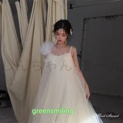 ウェディングドレス ロングドレス スレンダーライン Aラインドレス ノースリーブ 二次会 結婚式 前撮り 花嫁 ウエディングドレス チュール