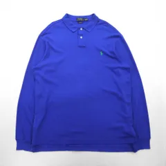 Polo Ralph Lauren ビッグサイズ 長袖ポロシャツ ラガーシャツ XL ブルー CUSTOM FIT スモールポニー刺繡