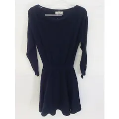 ◇ Spick and Span Noble スピックアンドスパンノーブル  長袖 膝丈 ニット ワンピース  ネイビー レディース  【1002796742347】