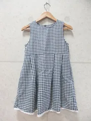 whip party ホイップパーティー ワンピース ジャンパースカート フォーマル 千鳥格子 チェック柄 レース 裏地付き ネイビー ホワイト 130センチ